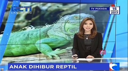 Anak-Anak Korban Eksekusi Lahan Dihibur Reptil Langka