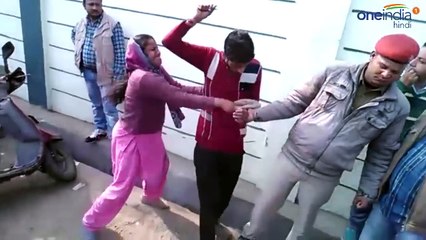 Woman beats up eve teaser in front of SP office in Meerut-ZUzJFqdnK10