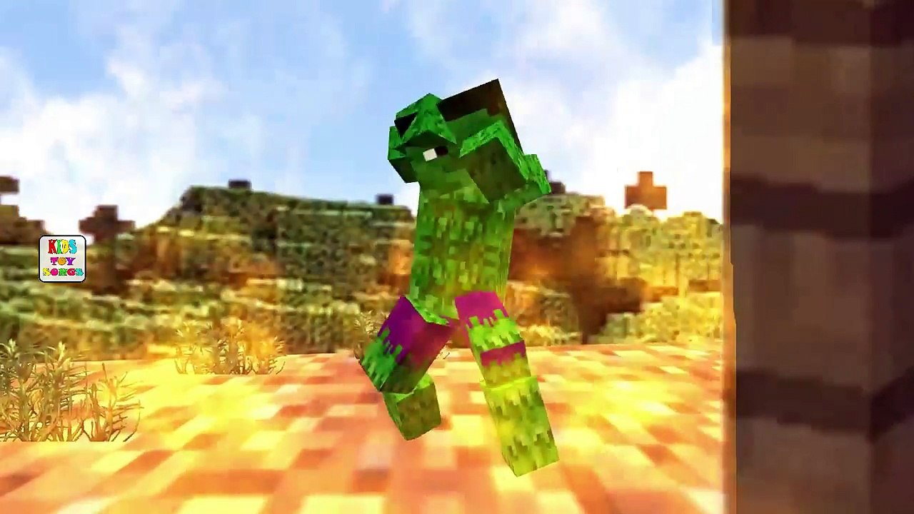 Minecraft 3D Hulk Cartoon Animated Finger Family Nursery Rhyme - Daddy Finger