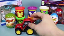 Marvel Play Doh Can Heads Learn Colours Surprise Eggs Kinder Joy Spiderman Frozen Toys