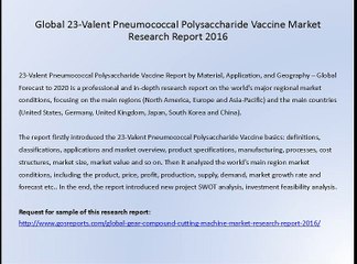 Global 23-Valent Pneumococcal Polysaccharide Vaccine Market Research Report 2016