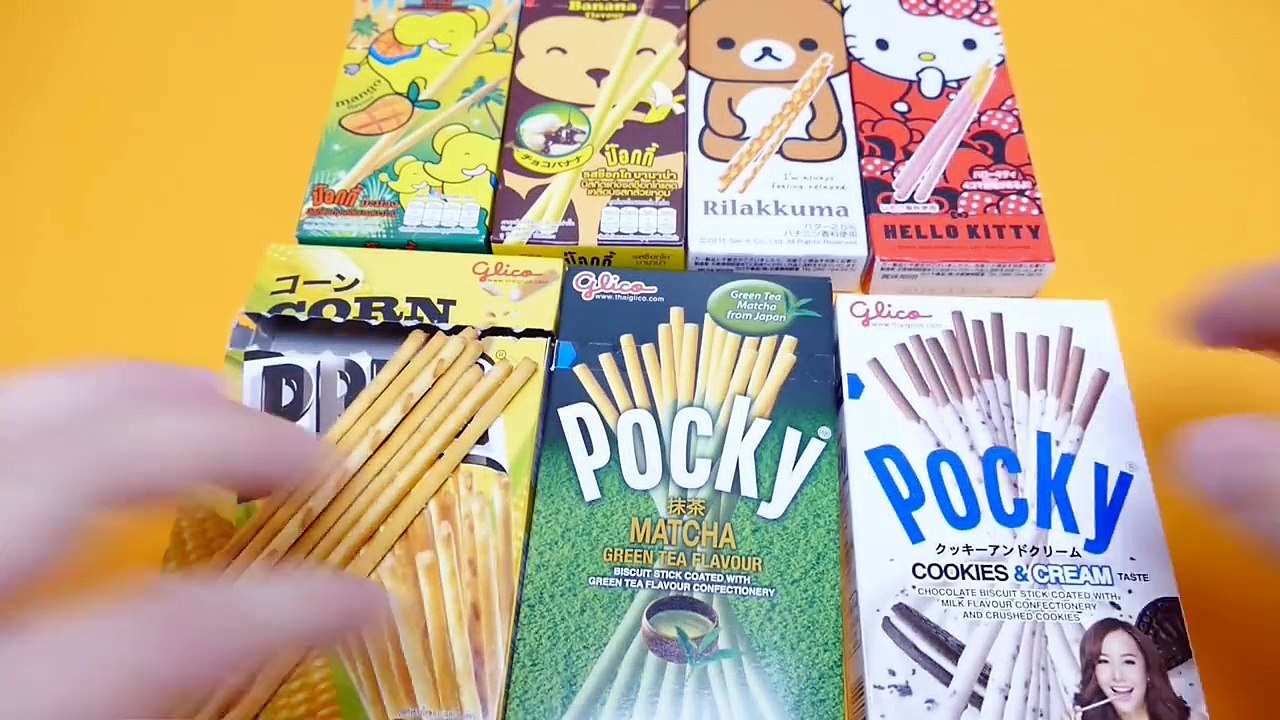 Rilakkuma, Hello Kitty & Pocky Corn, Green Tea & Cookies & Cream