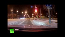 Dashcam Accident: Fatal high-speed street race crash on snowy Siberian road