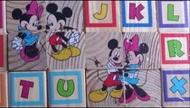 Alphabet Letters and Numbers Wooden Blocks Mickey and Minnie Mouse Learning and Grow Blocks