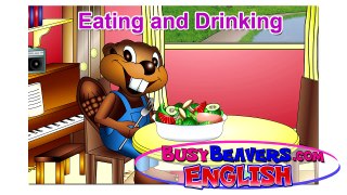 “Eating & Drinking” (Level 1 English Lesson 30) CLIP - Easy English, Kids Learning, Child Education-WDiGGoO-BIk