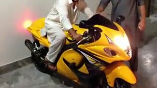 Shahid Afridi on a Suzuki Hayabusa on Eid Day
