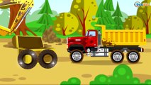 The Yellow Excavator Digging - Diggers Cartoons - Vehicle & Car Planet for children