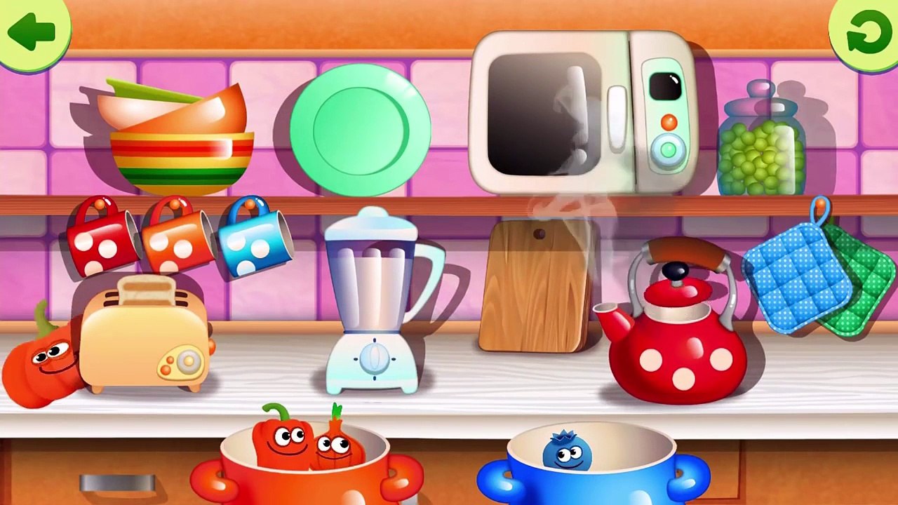Learn Colors Shapes Sizes for Toddler & Preschooler Funny Food Kids Games