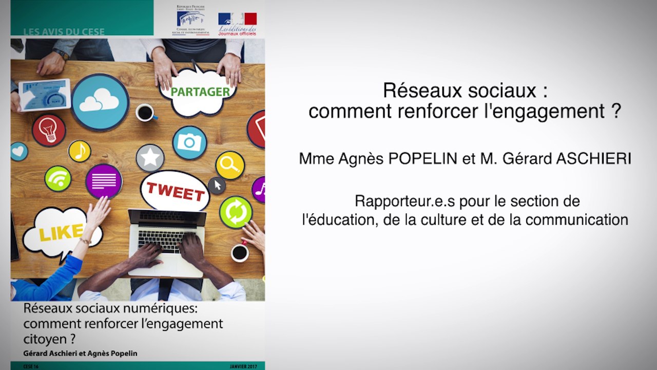 Réseaux sociaux numériques : comment renforcer l'engagement citoyen ? - cese