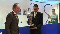 Keylor Navas recibe el Trofeo EFE al jugador Iberoamericano del Año