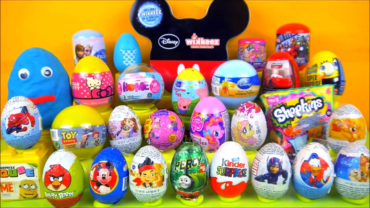 30 Surprise eggs with Disney surprise Toys, My Little Pony, Shopkins, Peppa and Thomas