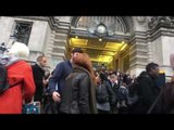 Commuters Stream Out of Waterloo Station's Main Entrance