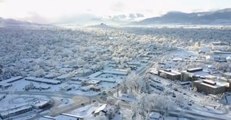 Drone Captures Spectacular View of Snow-Covered Medford, Oregon