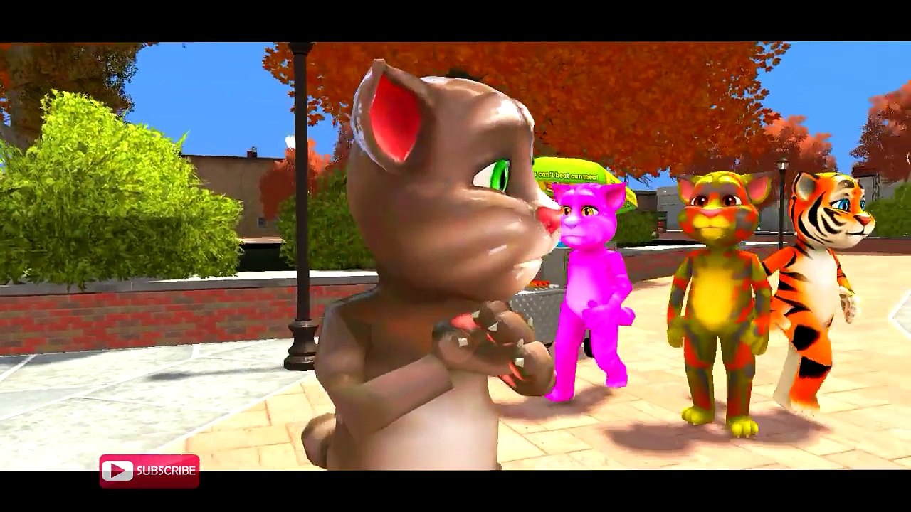 TALKING TOM COLORS & FUNNY SCHOOL BUS COLORS NURSERY RHYMES SONGS FOR CHILDREN