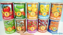 Best Video for Kids to Learn COUNTING 1 to 10, Learning Fruit Vegetables Names with Count Cans Toys