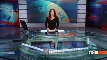 Italian TV presenter Costanza Calabrese accidentally flashes audience