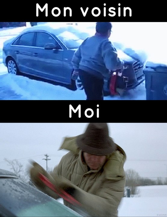 Dégel de voiture, mon voisin VS moi