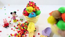 Play Doh Ice Cream Peppa Pig  Kinder Surprise Eggs Peppa Toys Minions Spiderman