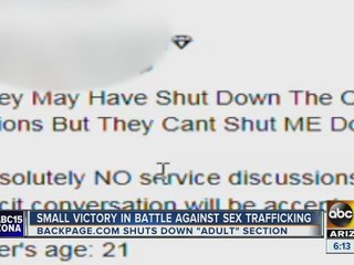 Anti-child trafficking advocates say Backpacge.com change will be temorary