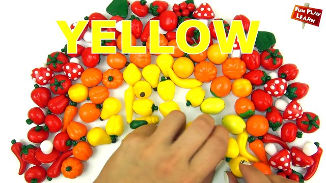 Learn Colors with fruits and vegetables | DIY Rainbow with Toys Fruits and Vegetables