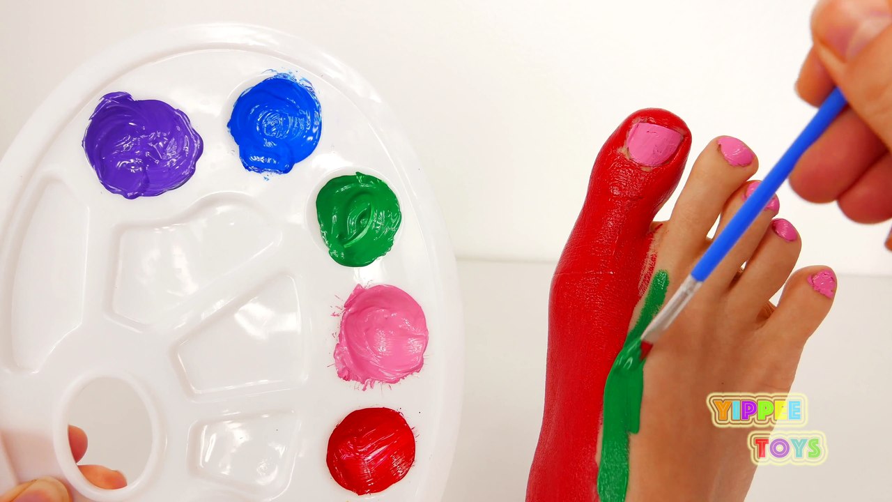 Learn Colors with Body Paint   Toes and Nursery Rhymes for Kids