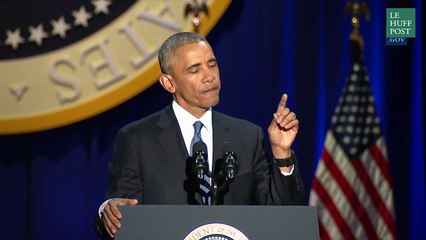 Les larmes de Barack Obama pendant son discours d'adieux