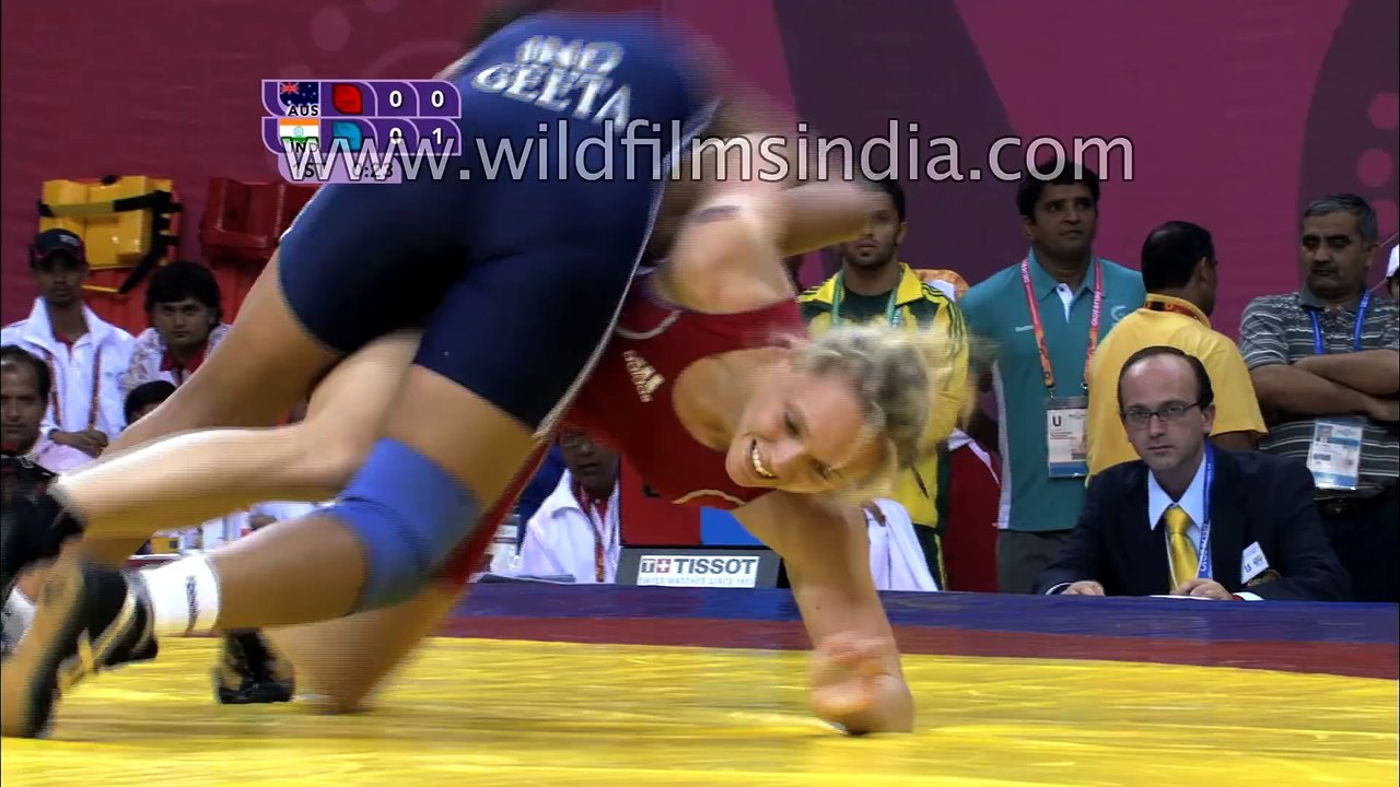 Geeta Phogat gets gold, wins Women s 55 kg freestyle wrestling bout!