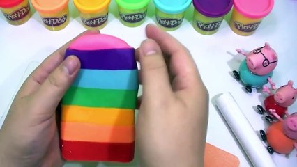 Peppa Pig  Play doh make ice cream rainbow frozen kids toys