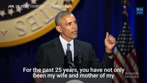 Watch President Obama tear up while addressing Michelle in his farewell speech, Michelle gets emotional too