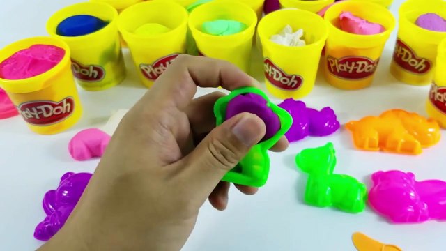 Play and Learn Colours with Playdough Modelling Clay with Wild Animals Molds Fun for Kids Cu Kids