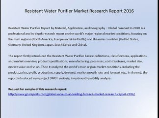 Resistant Water Purifier Market Research Report 2016