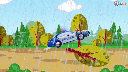 Download Video: The Blue Police Car & Cop Cars Extreme Race | Emergency Vehicles | Cars & Trucks cartoons for kids