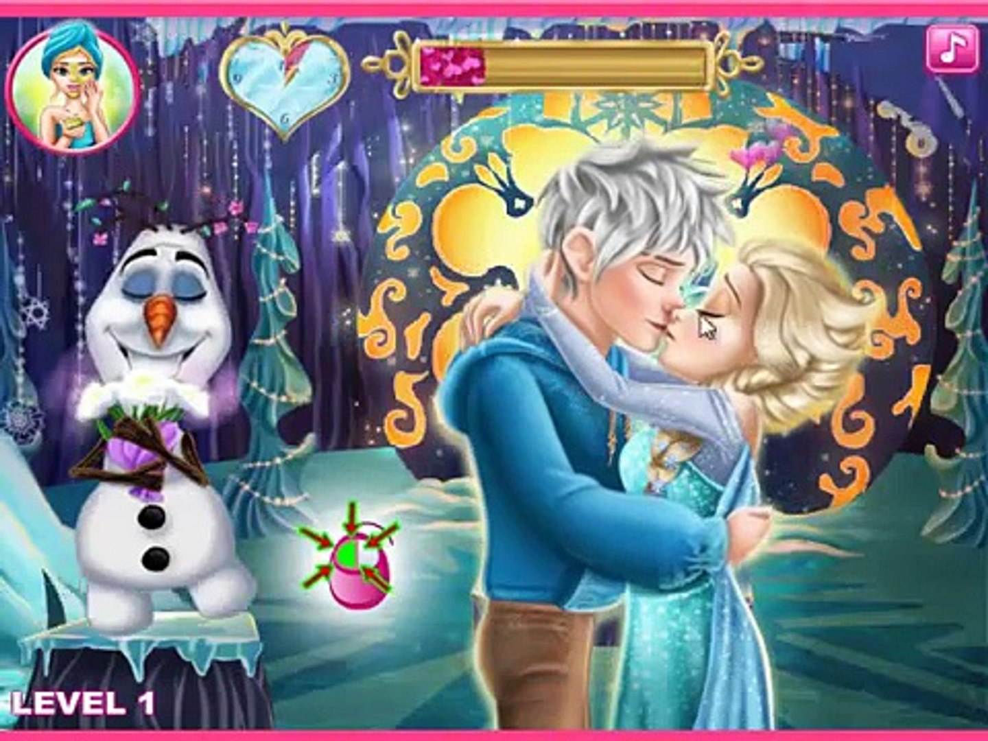 Elsa kissing jack frost game , nice game for kids , super game for childrens , best game for kids ,