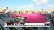 Korea’s latest defense white paper says N. Korea has amassed 50 kg of plutonium