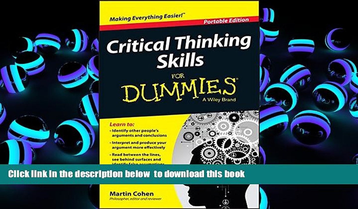 PDF FREE DOWNLOAD Critical Thinking Skills For Dummies BOOK ONLINE 