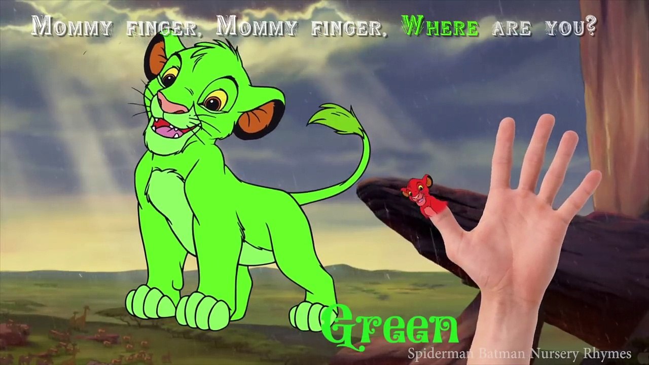 Lion King Simba Finger Family Nursery Rhymes Songs | Learning Colors for Children with Simba