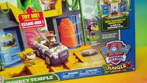 PAW PATROL New pup Tracker saves Peppa Pig and George Monkey Temple Jungle rescue playset
