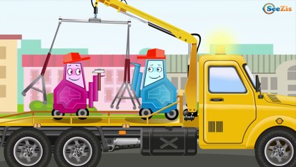 El Coche de Policía es Azul infantiles - Carritos para niños - Dibujos animados de Coches