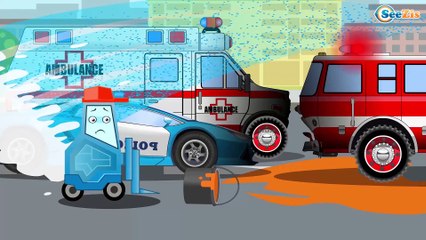 The Red Fire Truck & The Tow Truck - Service Vehicles. Little Cars & Trucks Cartoon for kids