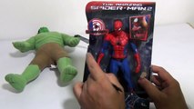 Marvel Superheroes Big Spiderman & Big Stuffed Hulk Toys Unboxing