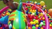 SURPRISE EGGS HUNT IN A KIDDIE POOL + Giant Egg Opening Golden Surprise Egg Ball Pit Frozen Elsa