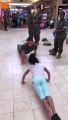 Push ups challenge between Girl and Marine Cadet