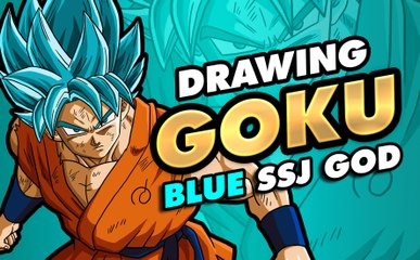 Speed drawing GOKU blue SSJ God Dragon Ball Super