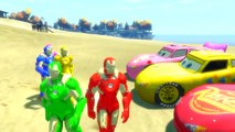Iron Man Epic Colors Crazy Party with Disney Pixar Cars Lightning McQueen Nursery Rhymes Songs
