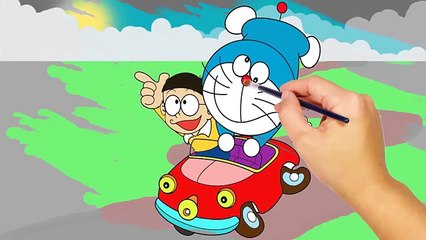 Coloring Pages of Doraemon- ドラえもん ぬりえ-Tô Màu Doremon và Nobita.