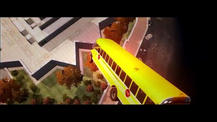 SpiderMan Marvel Toy Story Sheriff Woody Disney Mickey Mouse Super RAMP JUMP with Custom School Bus!