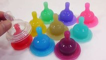 DIY How To Make Colors Milk Baby Bottle Pudding Gummy Jelly Learn Colors Slime Bubble