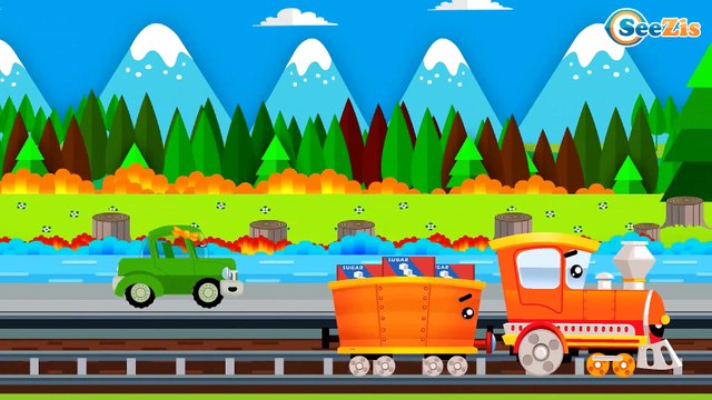 Le Train - Apprendre les Сouleurs - Dessin animé en français - La Voiture Pour Enfants