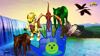 Dragon v/s Elephant Finger Family Nursery english 3d rhymes | Children Animated finger family song