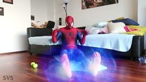 Spiderman Gets GIANT FEET vs JOKER Poo Colored Balls! Frozen Elsa vs Pink Spidergirl Superhero Movie